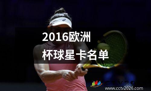 2016欧洲杯球星卡名单