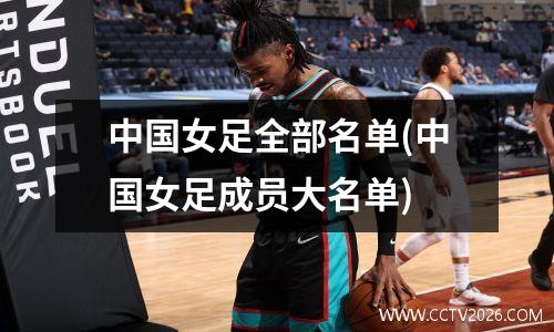 中国女足全部名单(中国女足成员大名单)