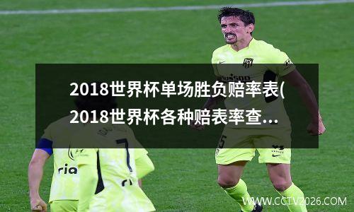 2018世界杯单场胜负赔率表(2018世界杯各种赔表率查看)