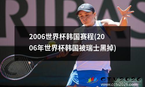2006世界杯韩国赛程(2006年世界杯韩国被瑞士黑掉)