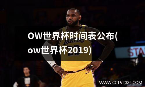OW世界杯时间表公布(ow世界杯2019)