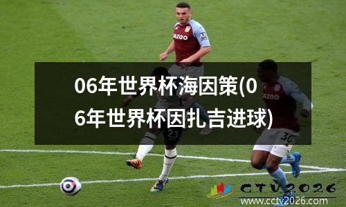 06年世界杯海因策(06年世界杯因扎吉进球)