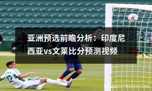 亚洲预选前瞻分析：印度尼西亚vs文莱比分预测视频