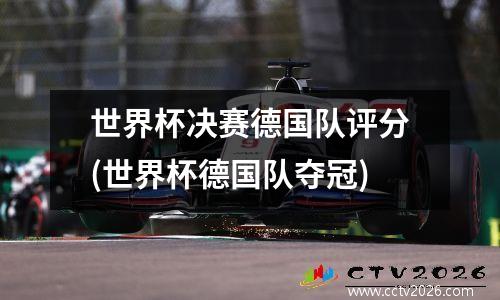 世界杯决赛德国队评分(世界杯德国队夺冠)