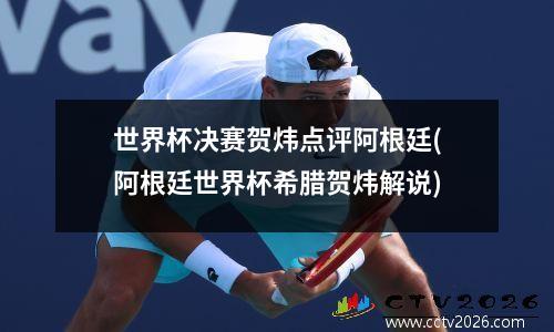 世界杯决赛贺炜点评阿根廷(阿根廷世界杯希腊贺炜解说)