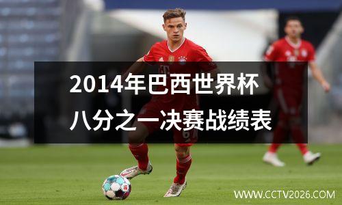 2014年巴西世界杯八分之一决赛战绩表