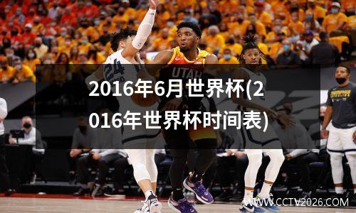 2016年6月世界杯(2016年世界杯时间表)