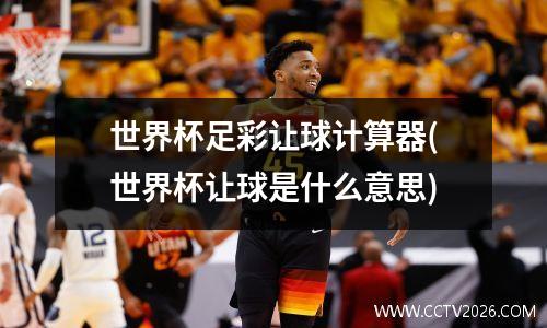 世界杯足彩让球计算器(世界杯让球是什么意思)