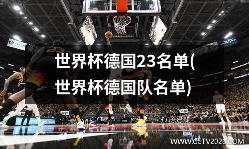 世界杯德国23名单(世界杯德国队名单)