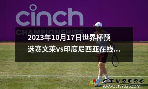 2023年10月17日世界杯预选赛文莱vs印度尼西亚在线直播