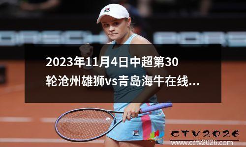 2023年11月4日中超第30轮沧州雄狮vs青岛海牛在线直播