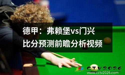 德甲：弗赖堡vs门兴比分预测前瞻分析视频