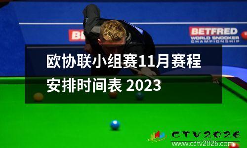 欧协联小组赛11月赛程安排时间表 2023