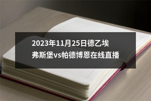 2023年11月25日德乙埃弗斯堡vs帕德博恩在线直播