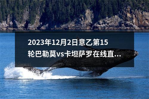 2023年12月2日意乙第15轮巴勒莫vs卡坦萨罗在线直播