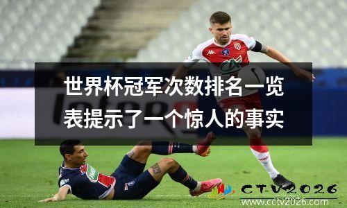 世界杯冠军次数排名一览表提示了一个惊人的事实