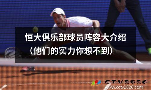 恒大俱乐部球员阵容大介绍（他们的实力你想不到）
