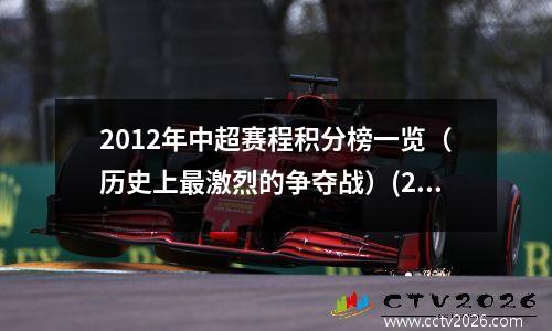 2012年中超赛程积分榜一览（历史上最激烈的争夺战）(2012中超联赛积分榜)