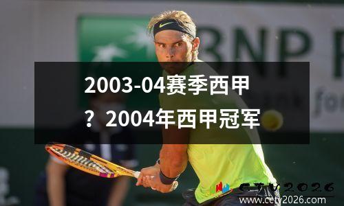 2003-04赛季西甲？2004年西甲冠军