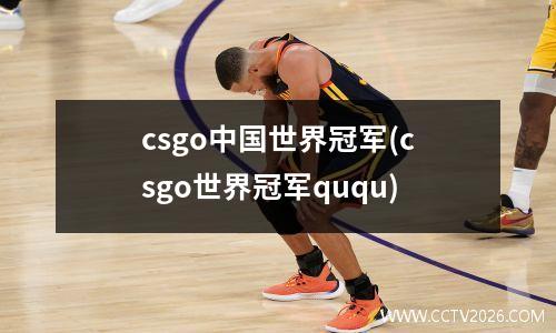 csgo中国世界冠军(csgo世界冠军ququ)