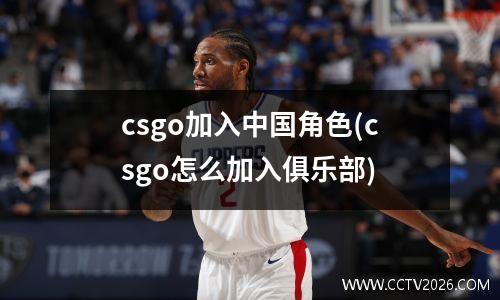 csgo加入中国角色(csgo怎么加入俱乐部)