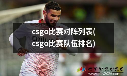 csgo比赛对阵列表(csgo比赛队伍排名)