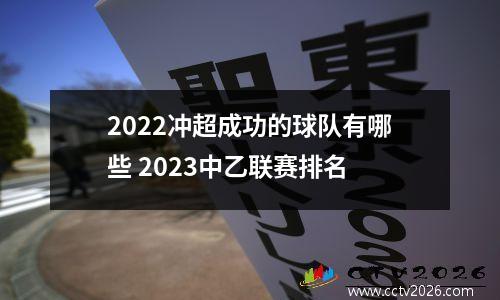 2022冲超成功的球队有哪些 2023中乙联赛排名