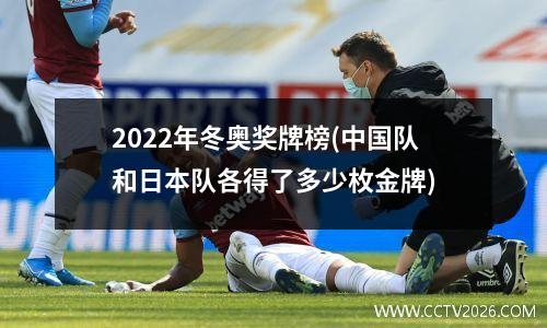 2022年冬奥奖牌榜(中国队和日本队各得了多少枚金牌)