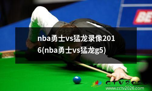 nba勇士vs猛龙录像2016(nba勇士vs猛龙g5)