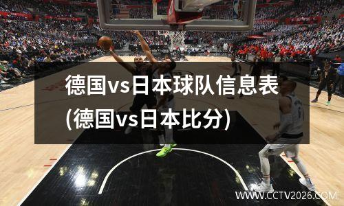 德国vs日本球队信息表(德国vs日本比分)
