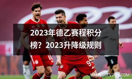 2023年德乙赛程积分榜？2023升降级规则