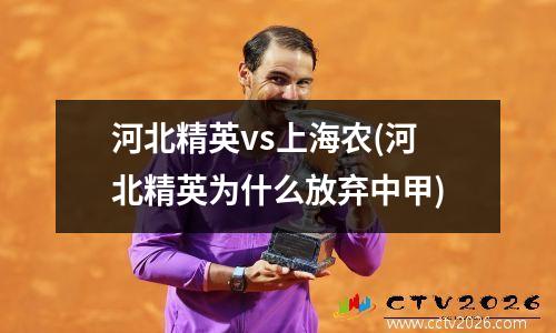 河北精英vs上海农(河北精英为什么放弃中甲)