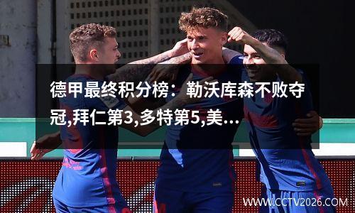 德甲最终积分榜：勒沃库森不败夺冠,拜仁第3,多特第5,美因茨保级