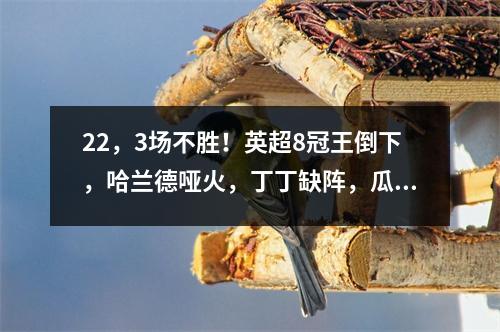 22，3场不胜！英超8冠王倒下，哈兰德哑火，丁丁缺阵，瓜帅懵了