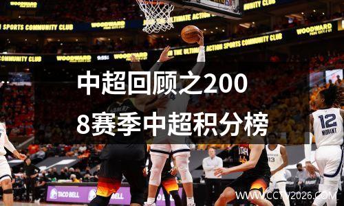 中超回顾之2008赛季中超积分榜