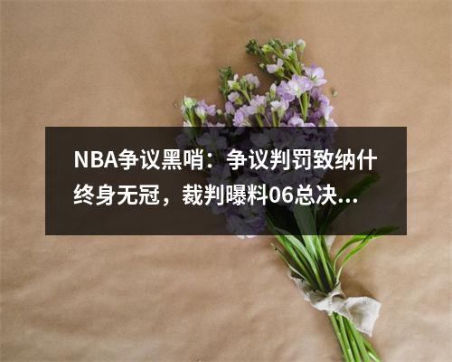 NBA争议黑哨：争议判罚致纳什终身无冠，裁判曝料06总决赛有猫腻
