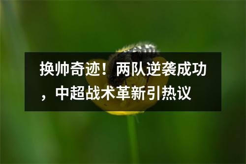 换帅奇迹！两队逆袭成功，中超战术革新引热议
