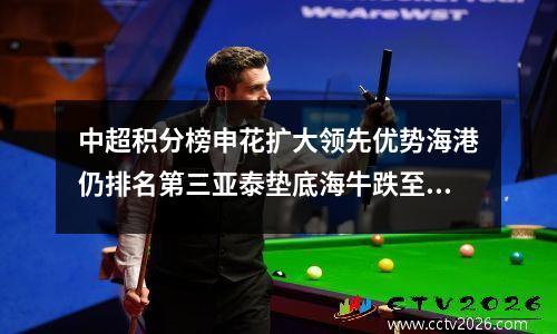 中超积分榜申花扩大领先优势海港仍排名第三亚泰垫底海牛跌至降级区