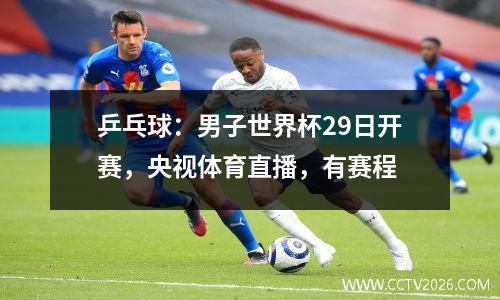 乒乓球：男子世界杯29日开赛，央视体育直播，有赛程