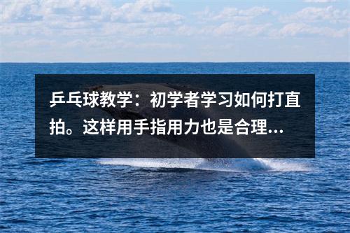 乒乓球教学：初学者学习如何打直拍。这样用手指用力也是合理的。尽快改正。
