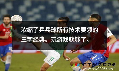 浓缩了乒乓球所有技术要领的三字经典。玩游戏就够了。