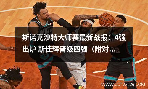 斯诺克沙特大师赛最新战报：4强出炉 斯佳辉晋级四强（附对阵图）