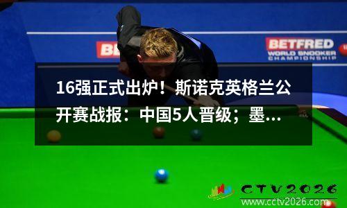 16强正式出炉！斯诺克英格兰公开赛战报：中国5人晋级；墨菲出局
