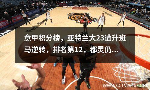 意甲积分榜，亚特兰大23遭升班马逆转，排名第12，都灵仍居第一