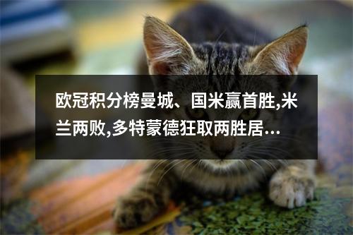 欧冠积分榜曼城、国米赢首胜,米兰两败,多特蒙德狂取两胜居榜首