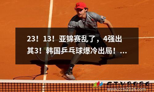 23！13！亚锦赛乱了，4强出其3！韩国乒乓球爆冷出局！国乒加油