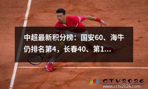 中超最新积分榜：国安60、海牛仍排名第4，长春40、第10。降级区的排名乱了。