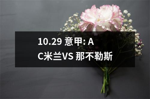 10.29 意甲: AC米兰VS 那不勒斯