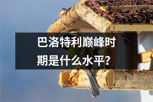 巴洛特利巅峰时期是什么水平？