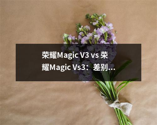 荣耀Magic V3 vs 荣耀Magic Vs3：差别有多大，如何选择！